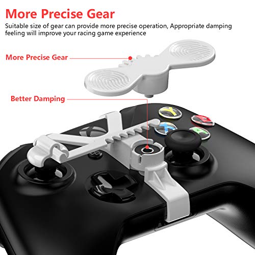 Xbox One Mini Steering Wheel, Xbox One Controller Add-on Replacement Accessories for All Xbox Racing Game (White)