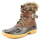 Nature Breeze Duck-01 Women's Chic Lace up Buckled Duck Waterproof Snow Boots