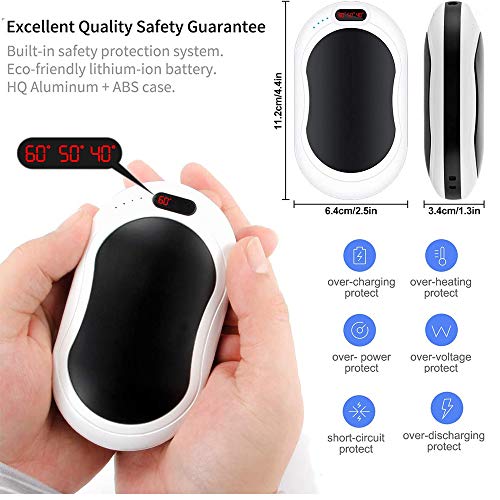 FVSA Rechargeable Hand Warmers, 10000mAh FastCharging Hand Warmers Camping Hand Warmer/Power