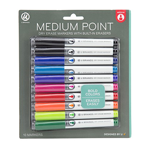 U Brands Low Odor Dry Erase Markers Medium Point Assorted Colors 10 