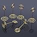 Shappy 12 Pack Table Number Card Holders Photo Holder Stands Place Paper Menu Clips, Circle Shape (Gold)