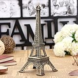 Waterwood Bronze Tone Paris Eiffel Tower Figurine Statue Vintage Model Decor Alloy 13cm