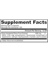 Jarrow Formulas Citrus Bergamot, 500 MG, 120 cápsulas vegetarianas