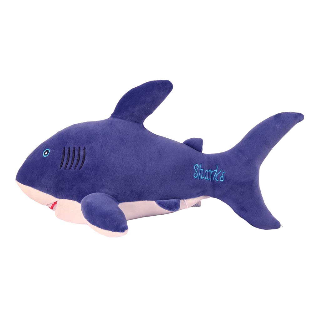 FeiWen Cute shark plush toy children's toy (blue)