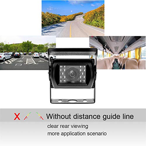 Camecho Achteruitrijcamera, 4-polige aansluiting, waterdichte camera, 12 V, 24 V, nachtzicht, voor auto, bus… - Afbeelding 8