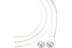 MECCANIXITY 16ft Clear Silicone Rubber Tubing 1/2" OD Plastic Tube Flexible Air Hose for Brewing, Wine Making, Pump Siphon, 9