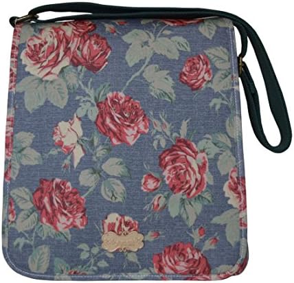 Crossbody Bag For Women Large Floral Messenger Laptop Bag Shoulder Handbag Purse Waterproof (Blue Green Floral)