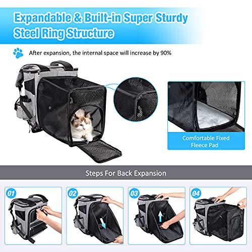 Siivton Cat Backpack Carrier, Airline Approved Expandable Pet Carrier