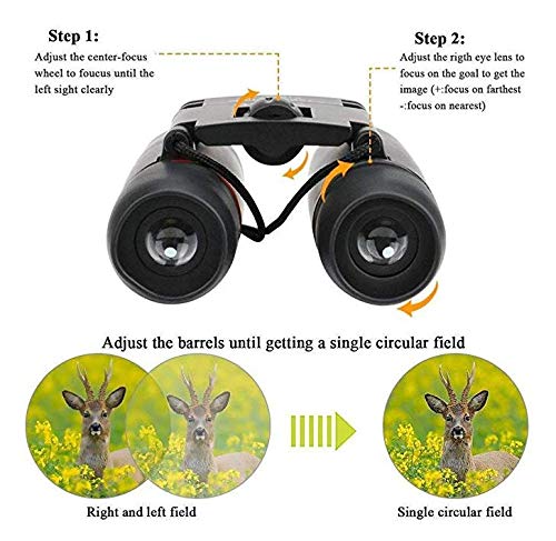ZOGIN Sakura 30X60 Zoom Mini Binoculares Prismáticos Portátil para la Visión Nocturna - Ideal para Conciertos Partido de Fútbol Camping Caza Ect