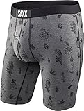 SAXX UNDERWEAR Men's Vibe Long Leg Modern Fit Dark Charcoal/Lucky Sailor Underwear