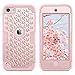 ULAK iPod Touch Case 5 6th Generation, iPod Touch 7 Case, Bling Glitter Hybrid Heavy Duty Protection Shockproof High Impact Resistant Hard PC Soft Silicone Protective Case, Rose Gold