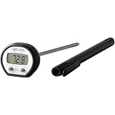 Taylor Digital Instant Read Meat Food Grill BBQ Kitchen Cooking Thermometer with Pocket, Black and Stainless