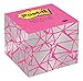 Post-it Notes Cube, 3 in x 3 in, Pink with Silver Metallic, 400 Sheets (2027-SLV-PGEO)
