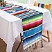 MINILIFE Mexican Serape Table Runner Colorful Cotton Fringe Blanket for Mexican Party Outdoor Wedding Kitchen Decorations