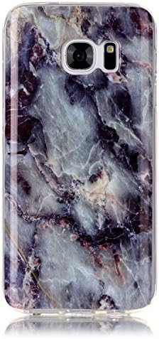 samsung galaxy S7 soft case, GreenDimension Marble Veins Style Rock Shale Grains Granite Pattern Slim Flexible Shock-resistant TPU Protective Drop Resistance Cover with Clear Silicone White Bumper