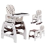 3 en 1 Sillita Trona Mecedora Balancin Bebe Convertible Multifuncional Infantil Color Cafe