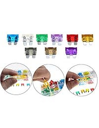 ZOOKOTO 100Pcs Surtido de fusible de cuchilla estándar automático, Kit de surtido de fusibles automático 2A 3A 5A 7.5A 10A 15A 20A 25A 30A 35A Para camiones de vehículos SUV Accesorios para automóviles automotrices con extractor de fusibles y probador
