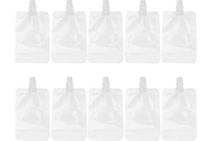 Housoutil Plastic Drink Pouches, 30PCS Disposable Flask, 100ml Fillable Plastic Liquor Pouch for Travel Outdoor Shop Party
