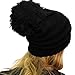 CC Oversized Super Big Slouchy Pom Pom Warm Chunky Stretchy Knit Beanie Hat Solid Black