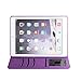 iPad Air Case, Boriyuan Detachable 360 Degree Rotating Stand Flip Folio PU Leather Smart Cover with Auto Sleep/Wake Function + Card Slot + Screen Protector + Stylus for Apple iPad Air 1, Purple