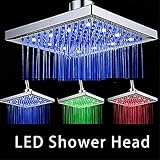Bestyunyu Bathroom Rainfall LED Coloring Shower Head G1/2 Chrome Finish Shower Faucet