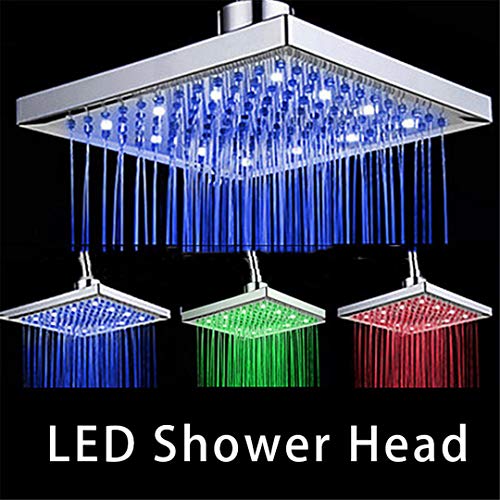 Bestyunyu Bathroom Rainfall LED Coloring Shower Head G1/2 Chrome Finish Shower Faucet