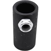 1 pc Black SHLPDFM Steering Coupler 3/4"-36 Spline to 3/4" Round Smooth Steering Shaft Coupler Non-Flex Standard Coupler