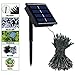 Solar String Lights RockBirds 72ft 22m 200 LED Certified by FCC and Rohs, Outdoor String Lights Waterproof IP65 Decorative Lights for Halloween, Wedding, Outdoor, Homes, Party (White)