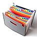 Oak-Pine 24 Pocket Expanding File Folder - Large Plastic Rainbow Expandable File Organizer Self Standing Accordion A4 Document Folder Wallet Briefcase Business Filing Box