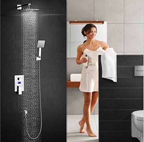 LCD Screen Temperature & Shower Time Rainfall Shower Systems Wall Mouthed with rain shower head 8 inch - Adjustable Shower Holder for bathroom Shower Set