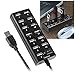Insten USB Hub 13 Port USB 2.0 High Speed with OnOff Power Control Switch and LED Compatible with Laptop PC Computer USB Flash Drive Card Reader Cell Phone Windows MacOS, Transfer Data up to 480Mbps