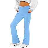 COPYLEAF Women's Flare Yoga Pants with Pockets V Crossover High Waisted Bootcut Yoga Leggings-Flare Workout Gym Leggings