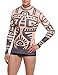 COOFANDY Menâ€s Hip Hop Tattoo Tribal Maui Slim Nude Shirt