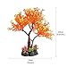 Saim Artificial Orange Yellow Tree Plastic Plant Decor for Aquarium Fish Tank Bonsai Ornament 8.6″ Heightthumb 1