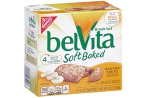 belVita Soft Baked Breakfast Biscuits, Banana Bread, 5 Count Box, 8.8 Ounce (Pack of 1)
