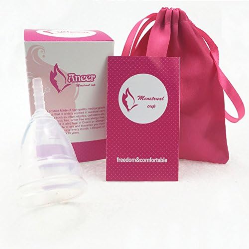 Menstrual Cup Reusable Moon Cup for Woman and Girls, Soft Period Cups Alternative to Tampons and Pads (Small -Clear)