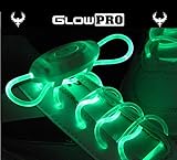 GlowPRO LED Shoelaces - Glow in the Dark Dazzling Neon Rainbow Colors are Cool Fun for Disco Party Cosplay and Hiphop Dance Raves. Flashing Lights for High Visibility Night Safety Biking - GREEN