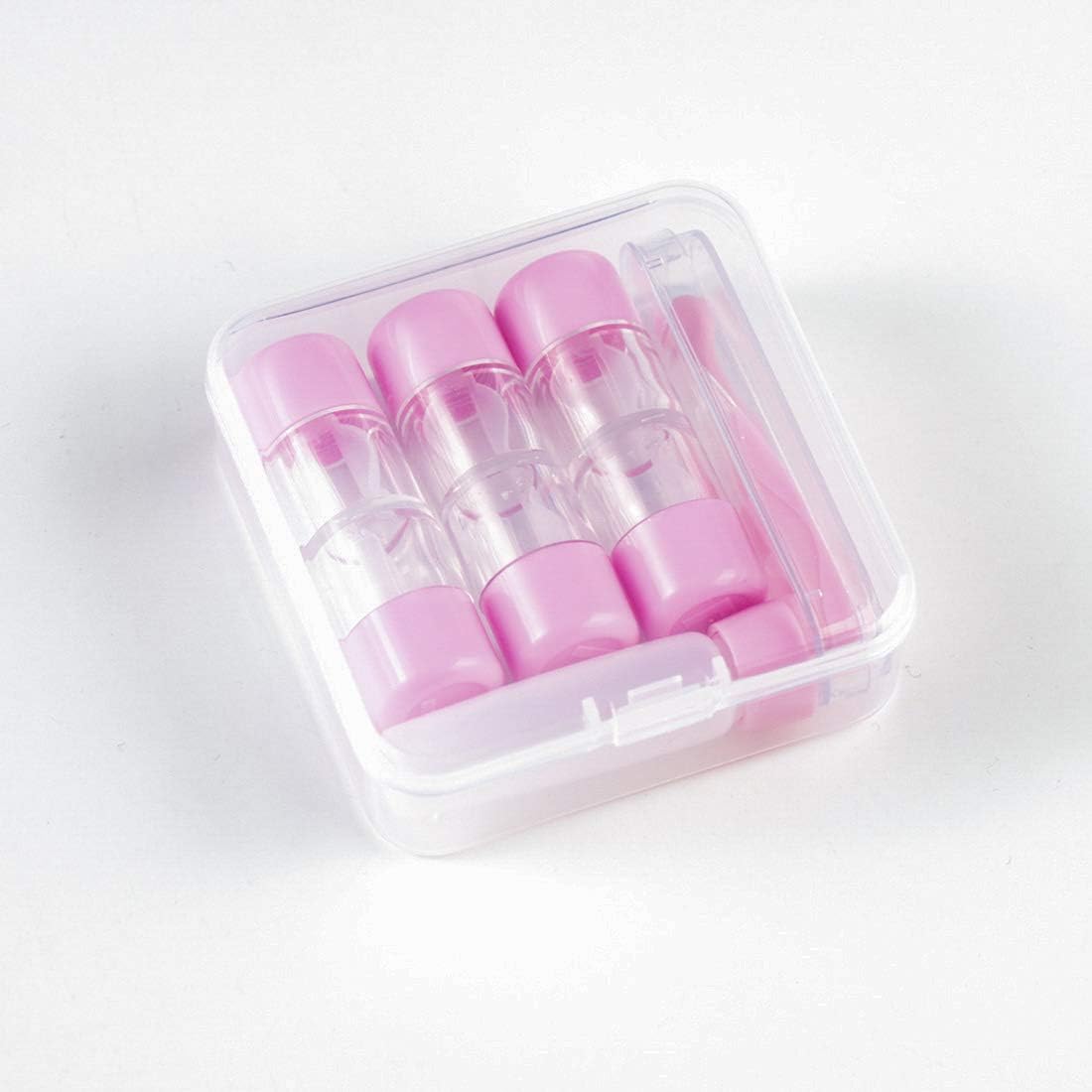 Contact Lens Case Container, Portable Contact Lens Kit for Travel & Home (Pink) …