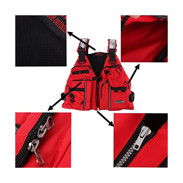 Red-Adult-Buoyancy-Aid-Sailing-Fishing-Kayak-Canoeing-Life-Jacket-Vest