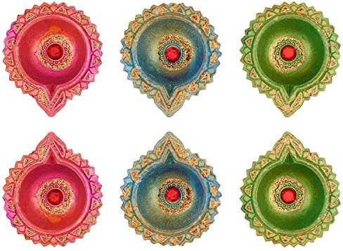 Set of 6 Handmade Earthen clay Diya for Diwali Decoration (1)