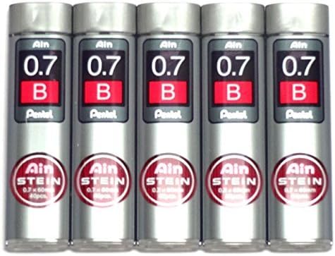 Pentel Ain Pencil Leads 0.7mm B, 40 Leads X 5 Pack/total 200 Leads (Japan Import) [Komainu-Dou Original Package]