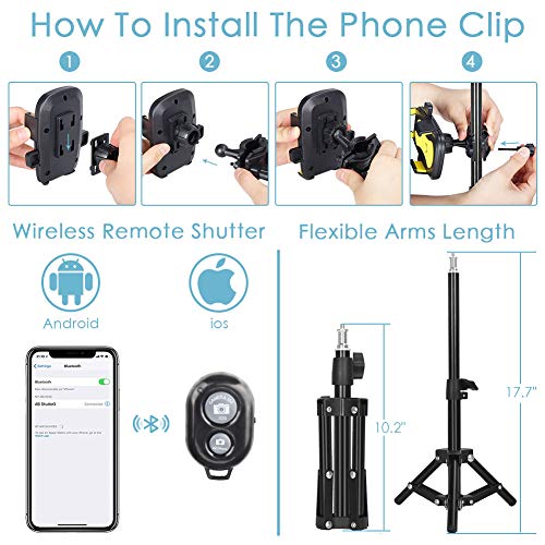ZOMEi 6" Makeup Ring Light with Tripod Stand & Cell Phone Holder for Live Stream/Makeup Mini Led Camera Ringlight for YouTube Video/Photography Compatible with iPhone Xs Max XR Android  - Thumbnail 2