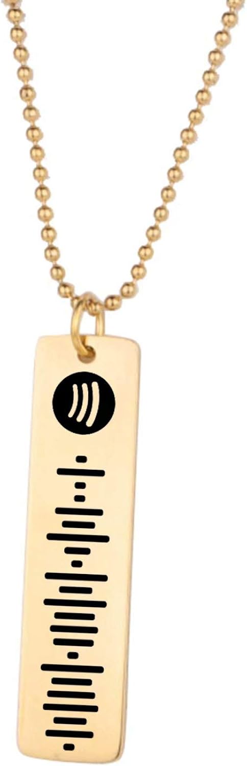 Personalized Bar Necklace Spotify Code Necklace, Custom Music Spotify