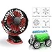 QINUKER Battery Operated Clip on Fan, Portable USB Rechargeable Desk Stroller Fan, 4000mAh Battery, 4 Modes for Baby Stroller Home Office Bedroom and Outdoor Travel (Black)