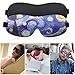MoKo Eye Mask, [2 Pack] Contoured Sleep Mask for Women & Men, Soft Sleeping Eyeshade Blindfold with Adjustable Strap for Travel, Shift Work, Blocks Light - Black & Starry Night