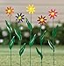 Fox Valley Traders Metal Daisy Stakes, Crafted with Durable Weatherproof Metal, Outdoor Décor - Set of 5, Each Measures 19 1/2