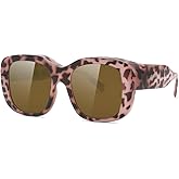 Meeloog Over Glasses Sunglasses for Women Polarized Stylish Large Shades Cover Glass Women Square for Driving MST0066