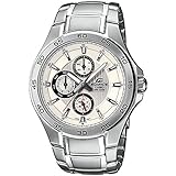Men's Stainless Steel Edifice White Dial Day Date Quartz