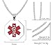 Mealguet Jewelry Free Engraving- Stainless Steel Octagon Medical Alert ID Tag Pendant Necklace with 24