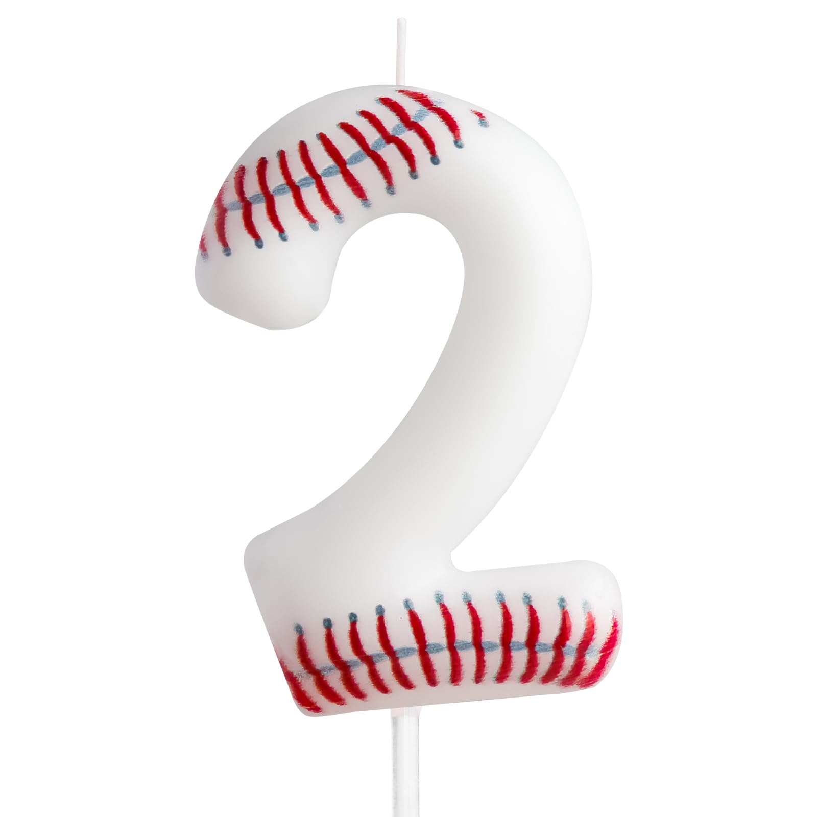 Photo 1 of ZHIHUI Birthday Candle, Baseball Birthday Number Candles, Baseball Themed Candle Cake Topper for Boys Girls Kids Birthday Cake Topper Reunions Theme Party Supplies (Number 2)